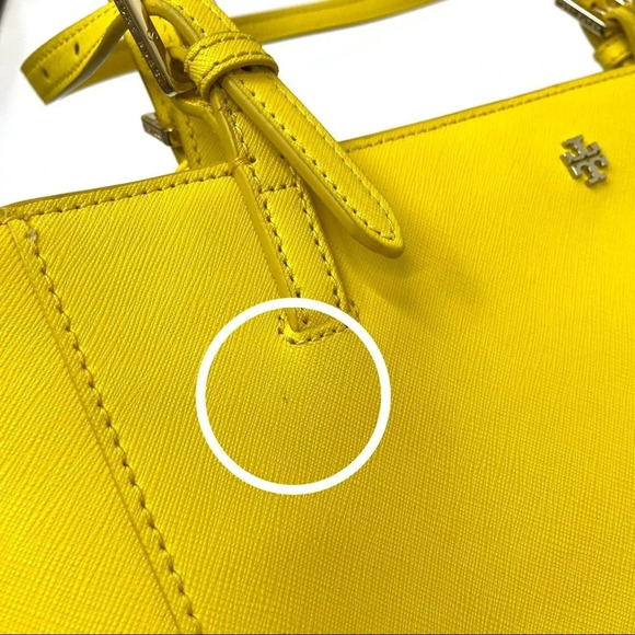 Tory Burch Sunny Yellow Saffiano Leather York Tote - Picture 10 of 11